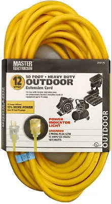 02588Me 50' 12/3 Sjtw-A Yellow 15A I/O Extension Cord 1