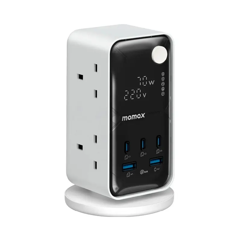 1-Charge Work Flow 6-Outlet Digital Display Power Tower With Usb (70W) 1