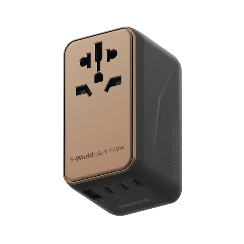 1-World 4-Port Gan Travel Charger 170W + Usb-C Cable 1