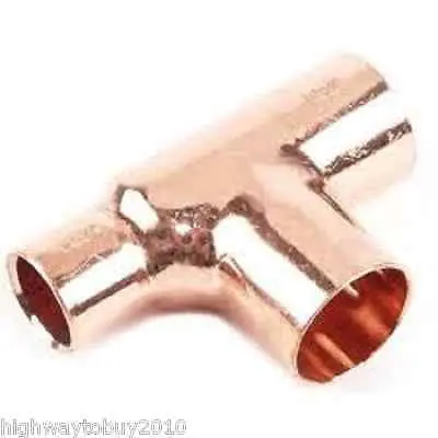 (100) Ea 3/4" X 1/2" X 3/4" Copper Tee Plumbing Fittings 1
