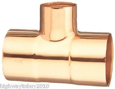 (100) Ea  3/4" X 3/4" X 1/2" Copper Tee Plumbing Fittings 1