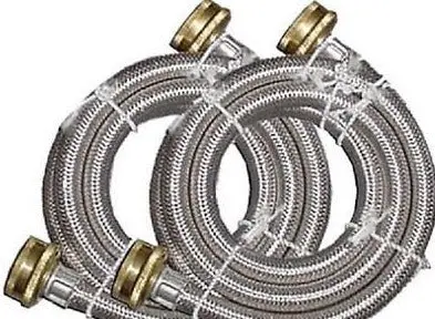 (12) Sets Watts  2 Pack 3/4" X 3/4" X 60" Stainless Steel Washing Machine Hoses 1
