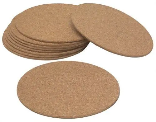(15) Ea Woodstream Cm4 4" Round Cork Floor / Pot Protector Mats 1