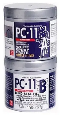 (2) Ea 160114 Pc-11 1 Lb High Strength Waterproof Marine Grade White Epoxy 1