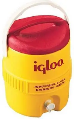 2 Ea  Igloo 421 2 Gallon Yellow / Red Plastic Commercial Drinking Water Coolers 1