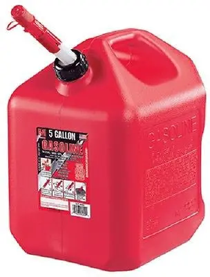 2 Ea Midwest 5610 5 Gallon Red Poly Gas Gasoline Fuel Cans W Spill Proof Spouts 1