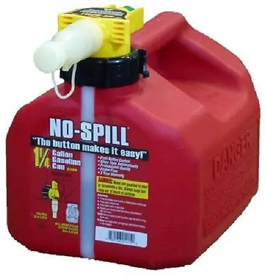 (2) Ea No Spill 1415  1-1/4 Gallon Carb Compliant Gas Gasoline Fuel Cans 1