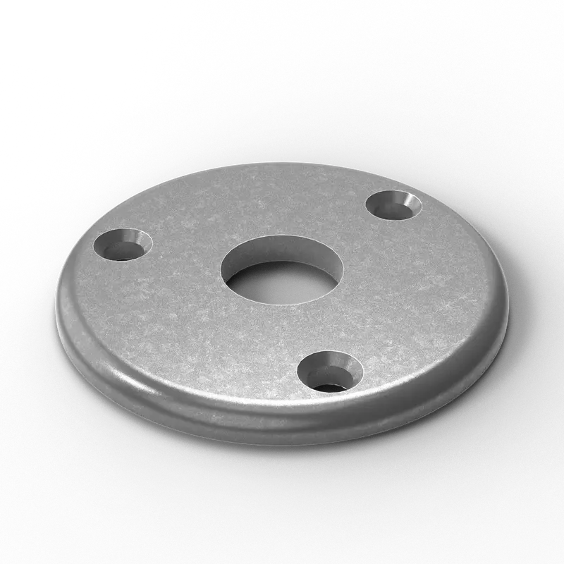 3.5" Od Round 6061 Aluminum Backing Plate | 3" Id Hole | 1/4" Thick | 3-Hole Pattern 1