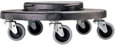 3 Ea Rubbermaid Brute 2640-20-Bla Black Commercial Trash Can Dolly 1