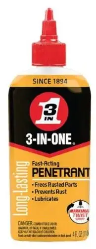 3-In-One 120015 4 Oz Bottle Of Fast Acting Penetrating Drip Oil With Twist Spout 1