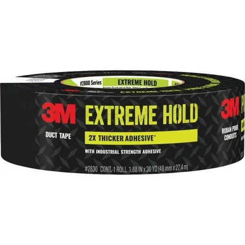 3M 2830-B 1.88" Inch X 30 Yards Extreme Hold Black Duct Tape 1