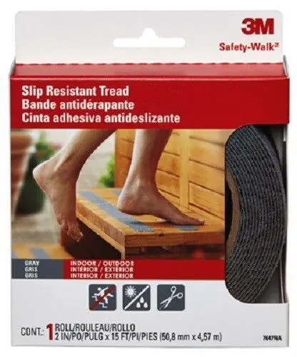 3M 370G-R2x180 2" X 15' Foot Roll Of Gray Anti-Slip No Slip Stair Tread Safety Tape 1