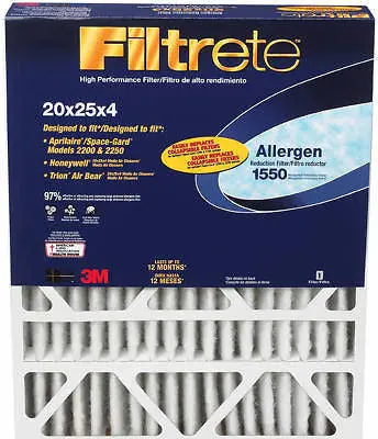 3M Dp03dc-4 Filtrete 20" X 25"X4" Furnace Air Filters - Quantity Of 4 1