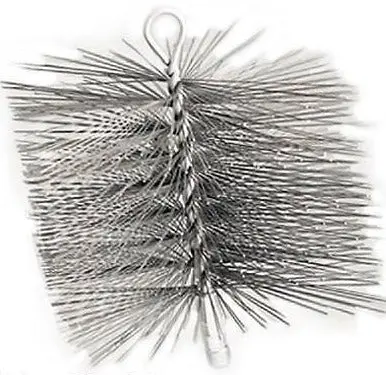 (4) Imperial Br0302 12" X 12" Square Premium Single Spiral Wire Chimney Brushes 1