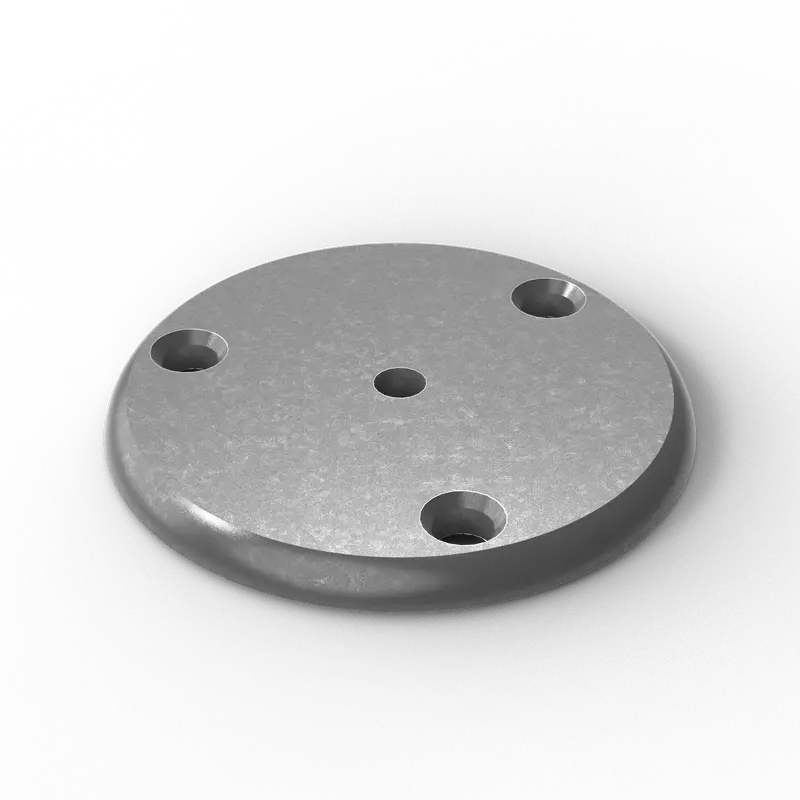 4" Od Round 6061 Aluminum Backing Plate | 1/4" Thick | 3-Hole Pattern 1