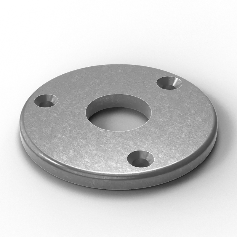 4" Od Round 6061 Aluminum Backing Plate | 2" Id Hole | 3/8" Thick | 4-Hole Pattern 1