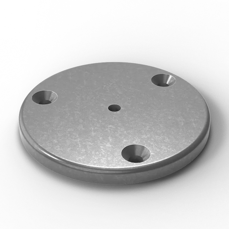 4" Od Round 6061 Aluminum Backing Plate | 3/8" Thick | 3-Hole Pattern 1