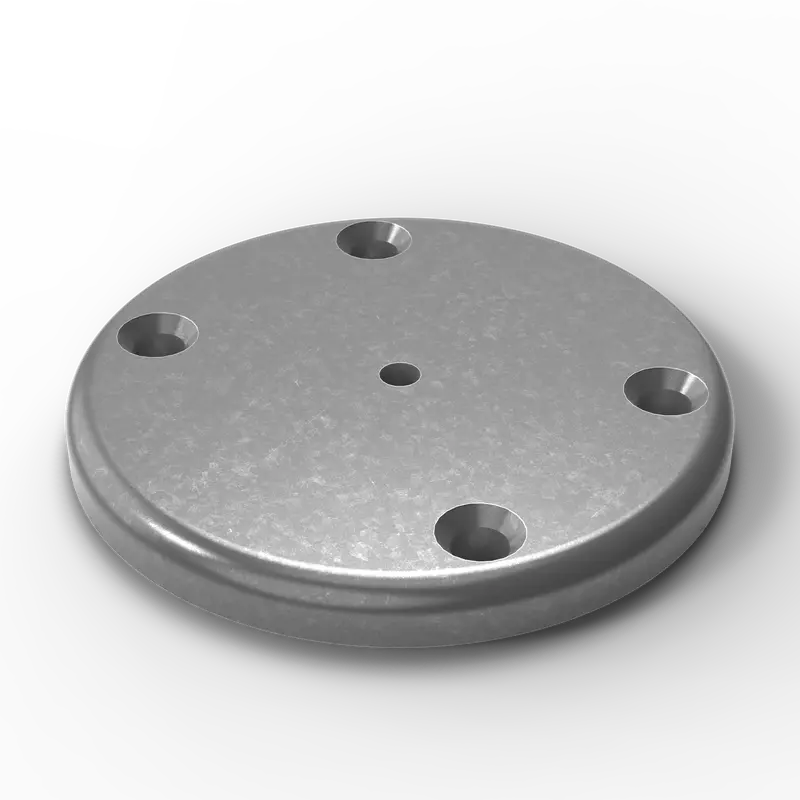 4" Od Round 6061 Aluminum Backing Plate | 3/8" Thick | 4-Hole Pattern 1