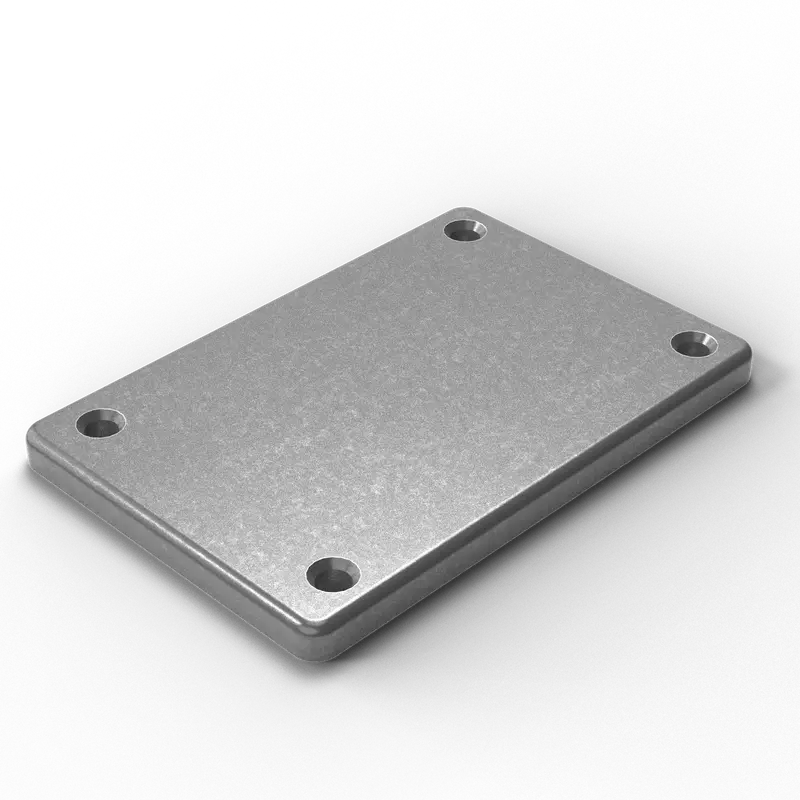 4" X 6" Aluminum Countersunk Pad | 0.375" Thick | Marine Grade 6061-T6 1