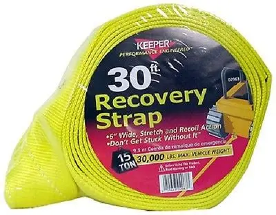 (5) Ea  Keeper 02963 6" X 30' 30,000 Lb Hd Vehicle Recovery Straps W Loop Ends 1