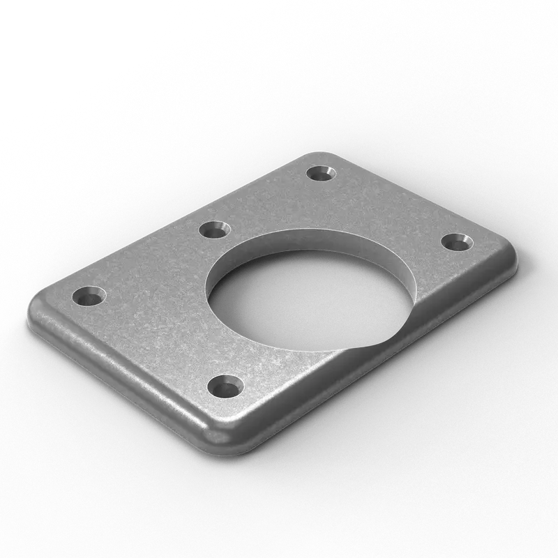 6-1/8" X 4-1/4" X 3/8" Aluminum Backing Plate | 3" Dia Center Hole | Countersunk 1