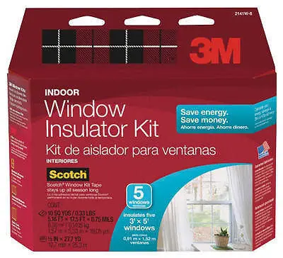 6 3M 2141W-6 Indoor 5 Window Insulator Insulation Kits 1