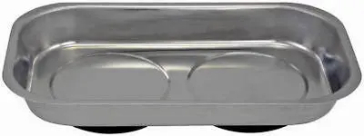 (6) Master Mechanic 5.5" X 9.5" Stainless Steel Mechanic's Magnetic Parts Trays 1