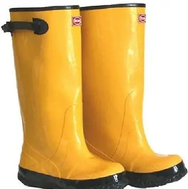 (6) Pair Boss 2Kp448109 Size 9 Yellow 17" Hd Over The Shoe Rubber Knee Boots 1