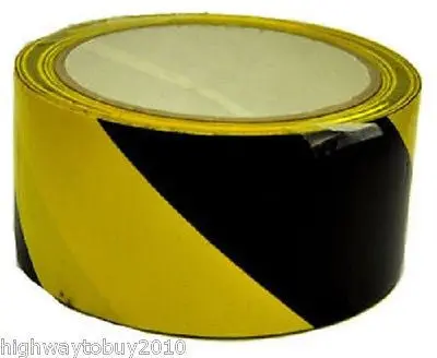 (6) Rolls C H Hanson # 15045 2" X 54' Yellow / Black Striped Floor Safety Tape 1