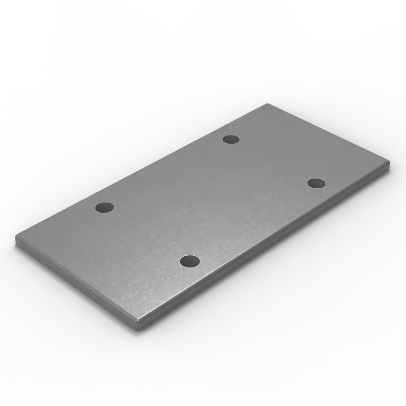 6" X 12" Aluminum Grommet Pad | 0.375" Thick | Marine Grade 6061-T6 1