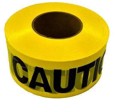 8 Ea Hanson 19000 1000 'X 3" Weatherproof Yellow Caution Tape / Ribbon 1