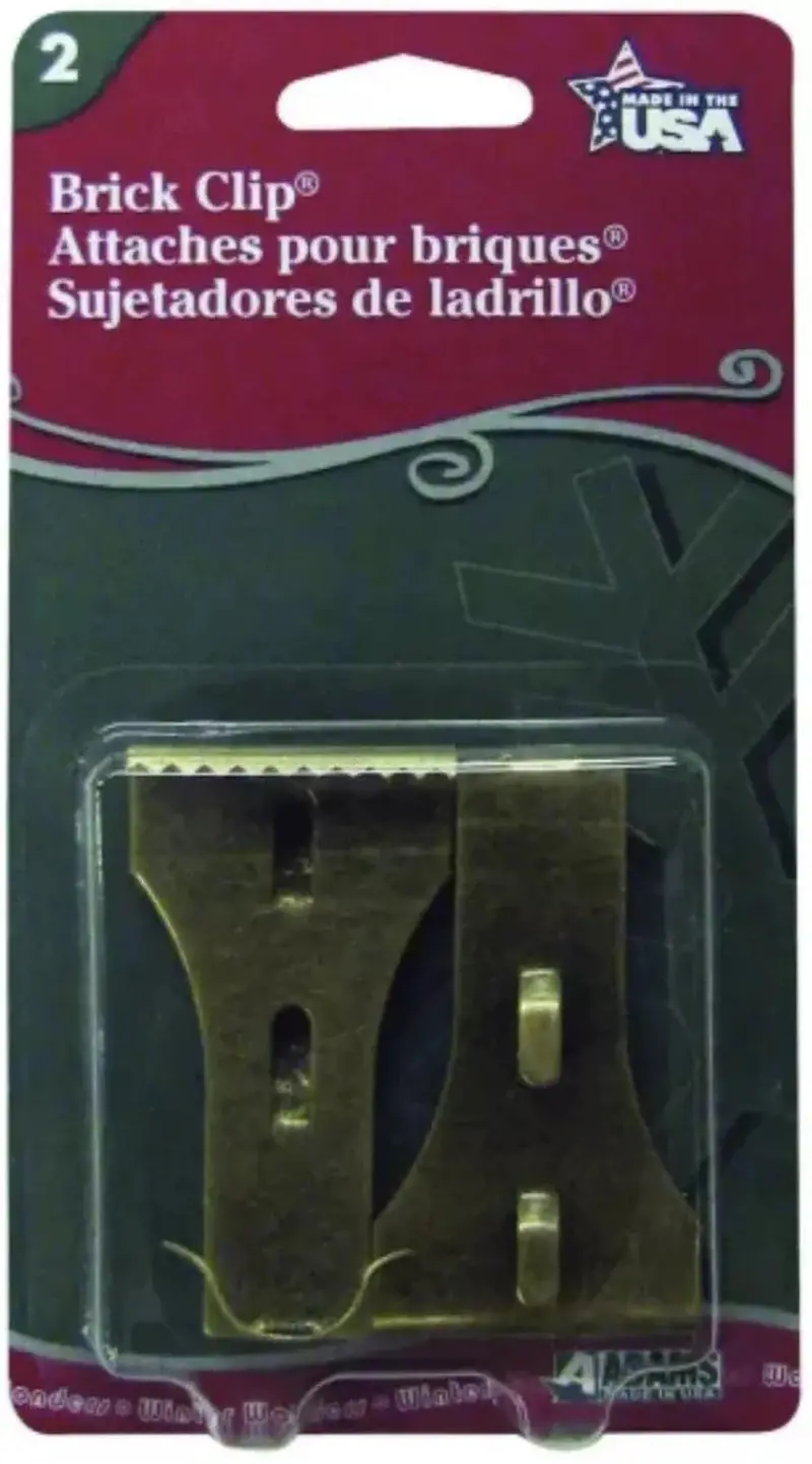 Adams Mfg 258269 2-Count Pack Of Metal Brick Clip Wreath & Ornament Hanger Brackets 1