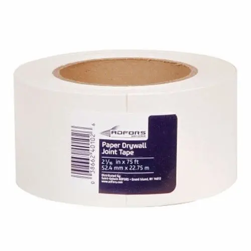 Adfors St Gobain Fdw6620-U 2-1/16" X 75' Roll Of White Fibatape Paper Drywall Joint Tape 1