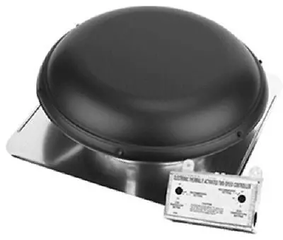 Air Vent 53847 Asrhpbk Black 25" Roof Power Attic Ventilator Fan W Thermostat 1