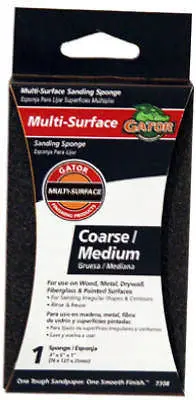 Ali 7308 Gator Grit 3" X 5" Coarse / Medium Jumbo Sanding Sponge - Quantity Of 20 1