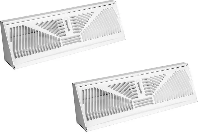 American Metal 3015W15 15 Inch White Steel Baseboard Diffuser - Quantity Of 2 1