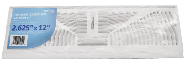 American Metal 3015W15 15 Inch White Steel Baseboard Diffuser - Quantity Of 8 1