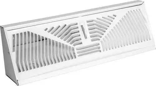 American Metal 3018W18 18" White Perimeter Baseboard Duct Diffuser - Quantity Of 4 1