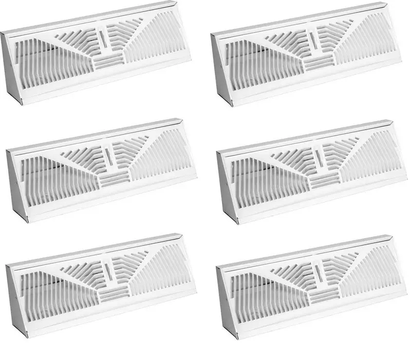 American Metal 3018W18 18" White Perimeter Baseboard Duct Diffuser - Quantity Of 6 1