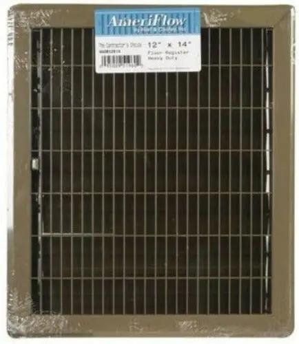 American Metal 400B12x14 12" X 14" Brown Steel Heavy Duty Gravity Floor Register - Quantity Of 4 1