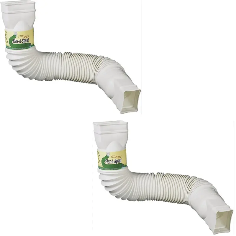 Amerimax 85010 Universal White Flexible Poly Downspout Extension - Quantity Of 2 1