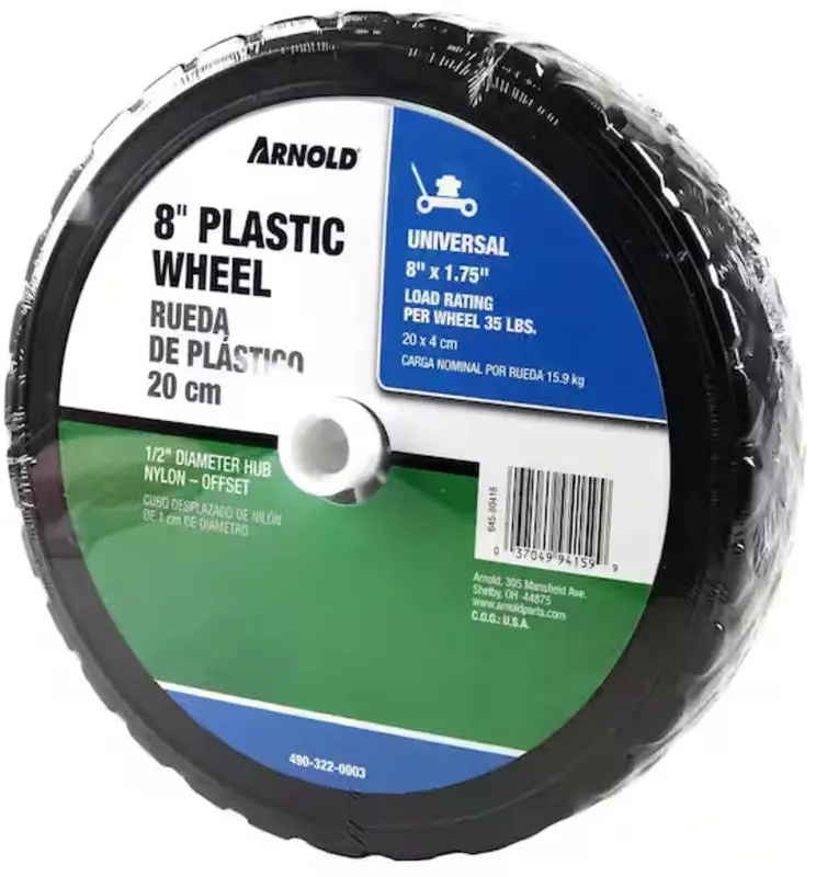 Arnold 490-322-0003 8" X 1.75" Plastic Universal Offset Replacement Lawn Mower Wheel 1