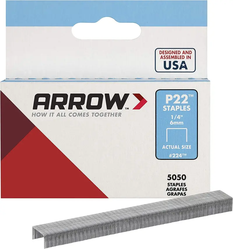 Arrow 224 (5050) Pack 1/4" 6Mm Staples For P22 Plier Staple Gun - Quantity Of 55 1