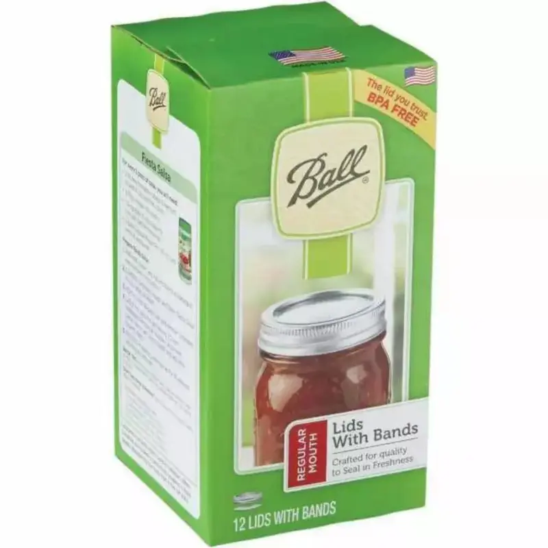 Ball 1440030060 12-Count Pack Of Regular Mouth Canning Lids With Bands 1