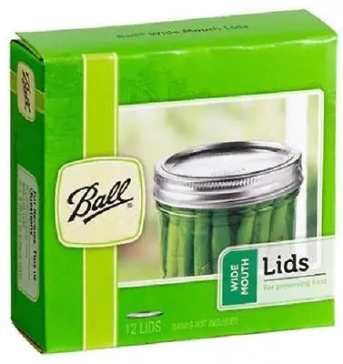 Ball 1440042050 12 Pack Wide Mouth Dome Canning Mason Jar Lids - Quantity Of 2 1