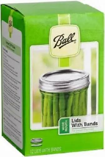 Ball 40000Zfp 12-Pack Of Wide Mouth Canning Jar Lids With Bands - Quantity Of 12 1