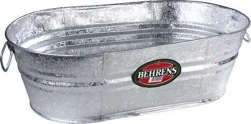 Behrens 00-Ov 4-Gallon Galvanized Steel Oval Planter / Tub / Ice Bucket 1