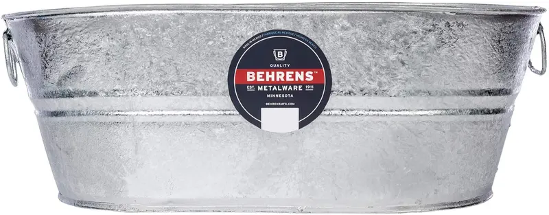 Behrens 1-Ov 7.5 Gallon Hot Dipped Steel Oval Tub - Quantity Of 3 1