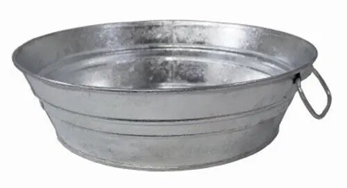 Behrens 102Lft 2-Quart Size 8.5" X 8.5" X 2.75" Galvanized Steel Low Flat Tub Bucket 1