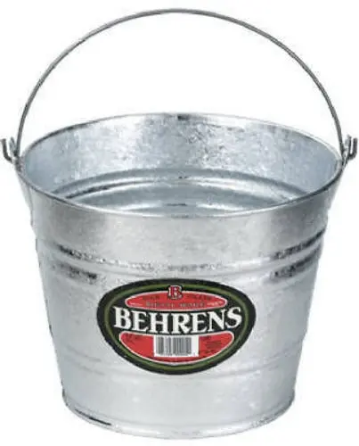 Behrens 1205 5 Quart Galvanized Steel Metal Water Pail Bucket With Handle - Quantity Of 1 1